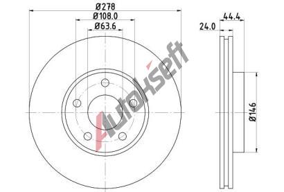 HELLA PAGID Brzdov kotou - 278 mm HPG 8DD 355 110-281, 8DD 355 110-281