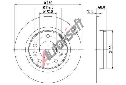 HELLA PAGID Brzdov� kotou� PRO - 280 mm HPG 8DD 355 110-381, 8DD 355 110-381