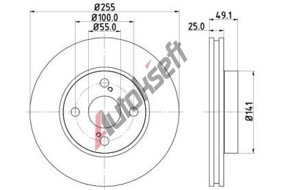 HELLA PAGID Brzdov kotou PRO - 255 mm HPG 8DD 355 110-431, 8DD 355 110-431