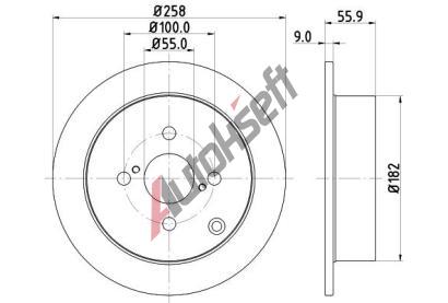 HELLA PAGID Brzdov kotou PRO - 258 mm HPG 8DD 355 110-471, 8DD 355 110-471