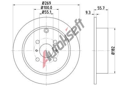 HELLA PAGID Brzdov� kotou� PRO - 269 mm HPG 8DD 355 110-491, 8DD 355 110-491