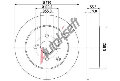 HELLA PAGID Brzdov kotou PRO - 279 mm HPG 8DD 355 110-511, 8DD 355 110-511