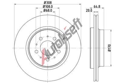 HELLA PAGID Brzdov kotou PRO - 308 mm HPG 8DD 355 110-611, 8DD 355 110-611