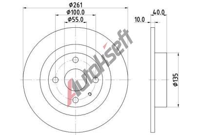 HELLA PAGID Brzdov kotou - 261 mm HPG 8DD 355 110-861, 8DD 355 110-861