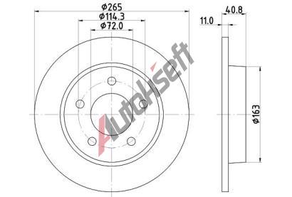 HELLA PAGID Brzdov kotou - 265 mm HPG 8DD 355 110-901, 8DD 355 110-901