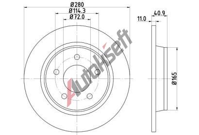 HELLA PAGID Brzdov kotou - 280 mm HPG 8DD 355 110-911, 8DD 355 110-911