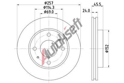 HELLA PAGID Brzdov kotou - 257 mm HPG 8DD 355 110-931, 8DD 355 110-931