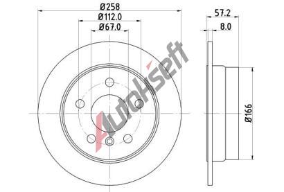 HELLA PAGID Brzdov kotou PRO - 258 mm HPG 8DD 355 111-101, 8DD 355 111-101