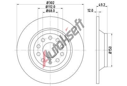 HELLA PAGID Brzdov kotou PRO - 302 mm HPG 8DD 355 111-181, 8DD 355 111-181
