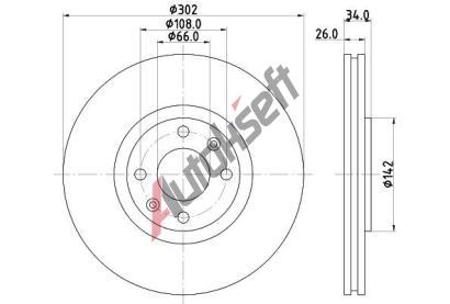 HELLA PAGID Brzdov kotou PRO - 302 mm HPG 8DD 355 111-321, 8DD 355 111-321