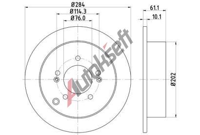 HELLA PAGID Brzdov kotou - 284 mm HPG 8DD 355 111-421, 8DD 355 111-421
