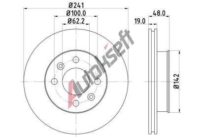 HELLA PAGID Brzdov kotou - 241 mm HPG 8DD 355 111-431, 8DD 355 111-431