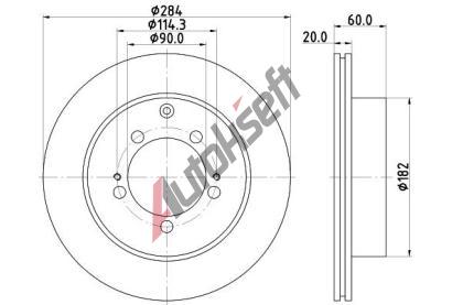 HELLA PAGID Brzdov kotou - 284 mm HPG 8DD 355 111-491, 8DD 355 111-491