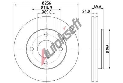 HELLA PAGID Brzdový kotouč PRO - 256 mm HPG 8DD 355 111-511, 8DD 355 111-511 HELLA PAGID Brzdový kotouč PRO - 256 mm HPG 8DD 355 111-511, 8DD 355 111-511