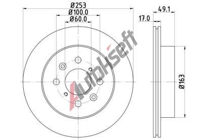 HELLA PAGID Brzdov kotou PRO - 253 mm HPG 8DD 355 111-591, 8DD 355 111-591