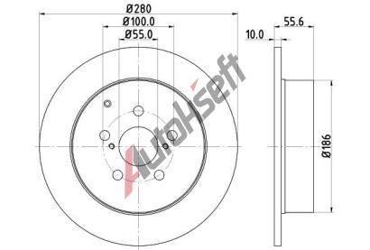 HELLA PAGID Brzdov kotou PRO - 280 mm HPG 8DD 355 111-671, 8DD 355 111-671