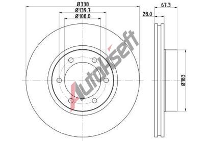 HELLA PAGID Brzdov� kotou� - 338 mm HPG 8DD 355 111-861, 8DD 355 111-861