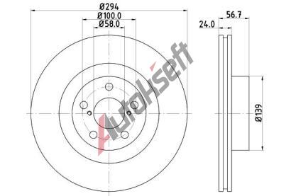HELLA PAGID Brzdov kotou - 294 mm HPG 8DD 355 112-051, 8DD 355 112-051