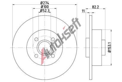 HELLA PAGID Brzdov kotou PRO - 274 mm HPG 8DD 355 112-211, 8DD 355 112-211