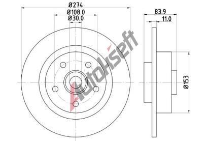 HELLA PAGID Brzdov� kotou� PRO - 274 mm HPG 8DD 355 112-361, 8DD 355 112-361
