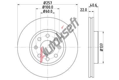 HELLA PAGID Brzdov kotou PRO - 257 mm HPG 8DD 355 112-581, 8DD 355 112-581