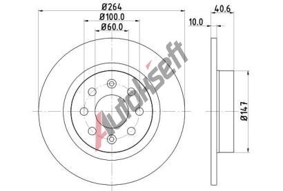HELLA PAGID Brzdov kotou PRO - 264 mm HPG 8DD 355 112-621, 8DD 355 112-621