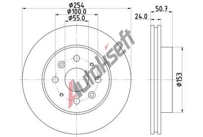 HELLA PAGID Brzdov kotou - 254 mm HPG 8DD 355 112-781, 8DD 355 112-781