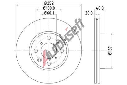 HELLA PAGID Brzdov kotou PRO - 252 mm HPG 8DD 355 112-981, 8DD 355 112-981
