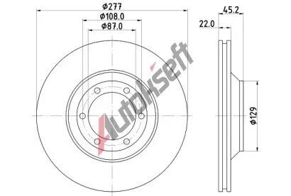 HELLA PAGID Brzdov kotou - 277 mm HPG 8DD 355 113-041, 8DD 355 113-041