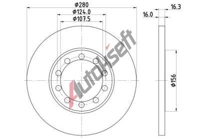 HELLA PAGID Brzdov kotou - 280 mm HPG 8DD 355 113-291, 8DD 355 113-291