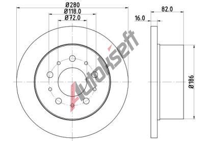 HELLA PAGID Brzdov kotou - 280 mm HPG 8DD 355 113-711, 8DD 355 113-711