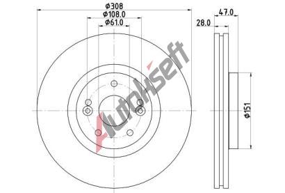 HELLA PAGID Brzdov kotou - 308 mm HPG 8DD 355 113-741, 8DD 355 113-741