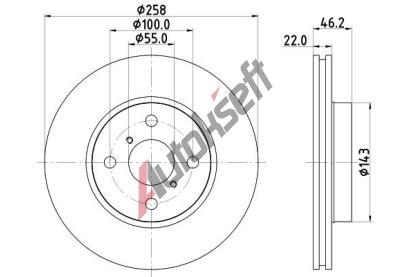 HELLA PAGID Brzdov kotou - 258 mm HPG 8DD 355 114-311, 8DD 355 114-311