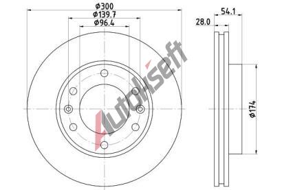 HELLA PAGID Brzdov kotou - 300 mm HPG 8DD 355 114-341, 8DD 355 114-341