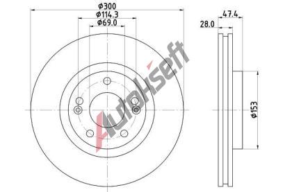 HELLA PAGID Brzdov� kotou� - 300 mm HPG 8DD 355 114-481, 8DD 355 114-481