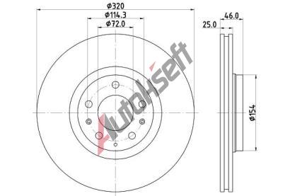 HELLA PAGID Brzdov kotou - 320 mm HPG 8DD 355 114-491, 8DD 355 114-491
