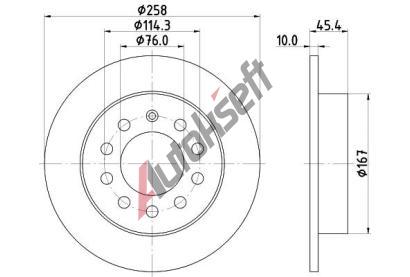 HELLA PAGID Brzdov kotou - 258 mm HPG 8DD 355 114-531, 8DD 355 114-531