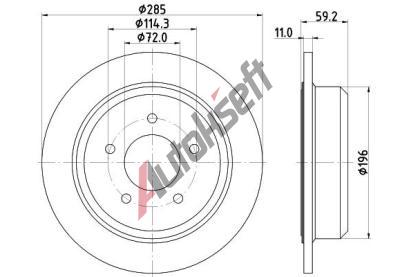 HELLA PAGID Brzdov kotou PRO - 285 mm HPG 8DD 355 114-801, 8DD 355 114-801