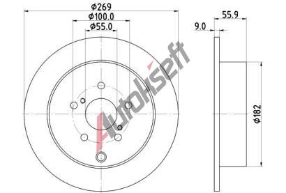 HELLA PAGID Brzdov� kotou� PRO - 269 mm HPG 8DD 355 114-891, 8DD 355 114-891