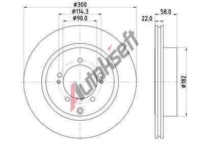 HELLA PAGID Brzdov kotou PRO - 300 mm HPG 8DD 355 114-911, 8DD 355 114-911
