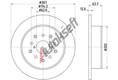 HELLA PAGID Brzdov kotou PRO - 307 mm HPG 8DD 355 114-931, 8DD 355 114-931