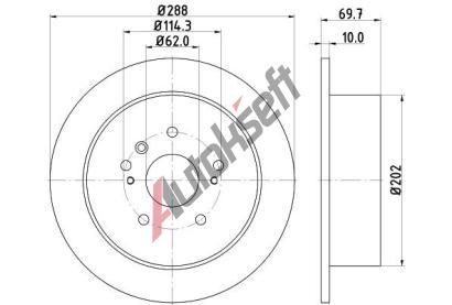 HELLA PAGID Brzdov kotou PRO - 288 mm HPG 8DD 355 114-991, 8DD 355 114-991