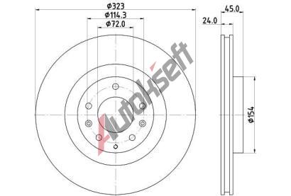 HELLA PAGID Brzdov kotou PRO - 323 mm HPG 8DD 355 115-201, 8DD 355 115-201