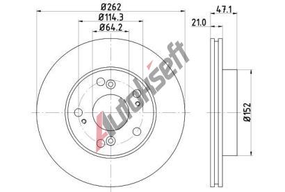 HELLA PAGID Brzdov kotou PRO - 262 mm HPG 8DD 355 115-341, 8DD 355 115-341