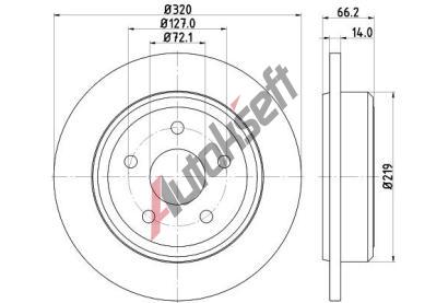 HELLA PAGID Brzdov kotou PRO - 320 mm HPG 8DD 355 115-501, 8DD 355 115-501