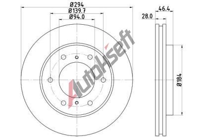 HELLA PAGID Brzdov� kotou� PRO - 294 mm HPG 8DD 355 115-731, 8DD 355 115-731