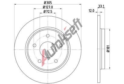 HELLA PAGID Brzdov� kotou� PRO - 305 mm HPG 8DD 355 115-801, 8DD 355 115-801