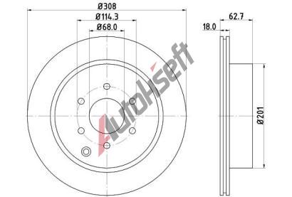 HELLA PAGID Brzdov� kotou� PRO - 308 mm HPG 8DD 355 115-851, 8DD 355 115-851