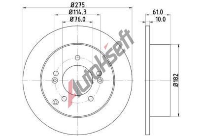 HELLA PAGID Brzdov kotou PRO - 275 mm HPG 8DD 355 115-991, 8DD 355 115-991