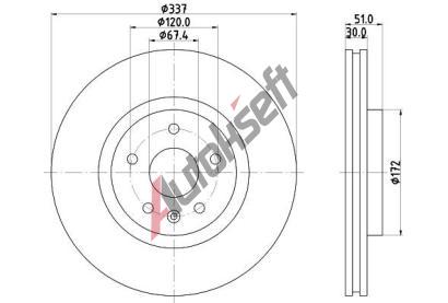 HELLA PAGID Brzdov� kotou� PRO - 337 mm HPG 8DD 355 116-051, 8DD 355 116-051